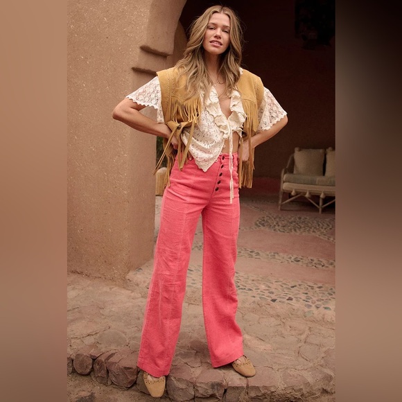 Spell Pants - Spell Stevie Cord Pant - size XL - desert rose - NWT - button fly and flare leg